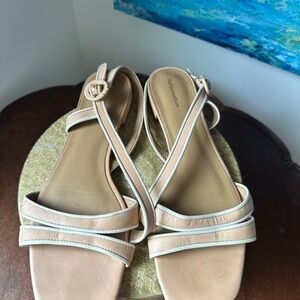 Reformation Cream Strappy Sandals